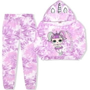 L.O.L. Surprise! Unicorn Girls 2 Piece Tie Dye Hoodie and Jogger Set, 8-20